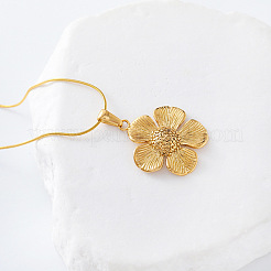 3 collier pendentif fleur en acier inoxydable pour femme&nbsp;LE1173