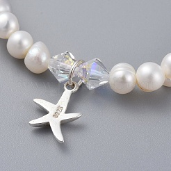 Bracelets extensibles en perles d'eau douce naturelles&nbsp;BJEW-JB04863-06