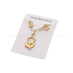 Ensembles de colliers pendentifs et boucles d'oreilles à tige en acier inoxydable 201&nbsp;FS-WG852B2-11