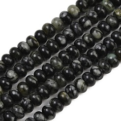 Stränge aus natürlichen schwarzen Jaspisperlen&nbsp;G-L647-D06-4x6mm