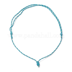 Fabrication de colliers réglables en cordon polyester et spandex&nbsp;NJEW-JN05362-03