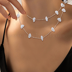 Kits para hacer collares y cadenas hechos a mano con cuentas de imitación de perlas ABS de latón y diy&nbsp;DIY-HS0001-65A