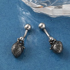 Bauchnabelringe aus chirurgischem Edelstahl 316 mit Herz&nbsp;EJEW-G416-10AS