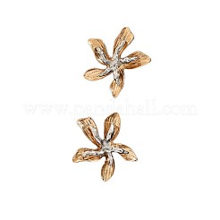 Pendientes de botón de aleación bicolor para mujer&nbsp;WG3DB3F-01