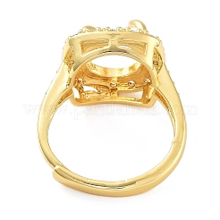 Gestellbeschichtung quadratisch Messing Mikropflaster Zirkonia verstellbare Ringkomponenten&nbsp;KK-Q819-11G