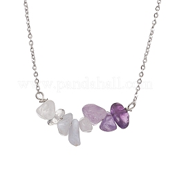 Collares colgantes con chips de piedras preciosas de color degradado&nbsp;NJEW-JN05073