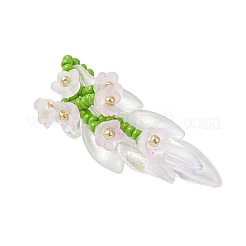 Pendentifs en forme de branche de lys en perles de verre&nbsp;PALLOY-MZ00900-01