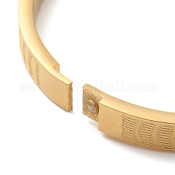 Armreifen mit Scharnier und Streifenstruktur aus 304 Edelstahl für Damen&nbsp;LS-BJEW-E099-04G-02