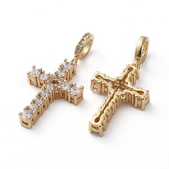 Pendentifs en laiton zircon cubique transparent&nbsp;ZIRC-L076-037G