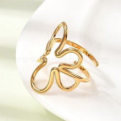 Offene Manschettenringe aus Edelstahl 304 für Damen&nbsp;RJEW-L342-04G