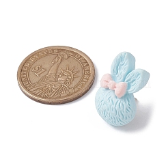 Lapin avec épingles de carte en cabochon en résine avec nœud papillon&nbsp;AJEW-TB00012-02