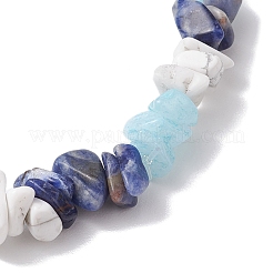 2 verstellbares Set aus geflochtenen Perlenarmbändern und Stretcharmbändern aus natürlichem Edelstein&nbsp;BJEW-JB10995