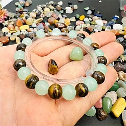 Armbänder aus natürlichen Tigeraugen und runden Glasperlen&nbsp;FS-WG07496-01