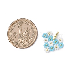 Cœur en perles de verre Miyuki avec pendentifs en forme de fleur&nbsp;PALLOY-MZ01113-03
