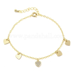 Charm-Armbänder aus Messing mit Mikropflaster und klarem Zirkonia für Damen&nbsp;BJEW-C083-07G