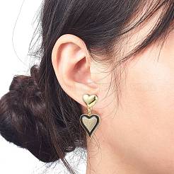 3 par de aretes colgantes de corazón de circonita cúbica transparente de 3 estilos&nbsp;EJEW-JE05082
