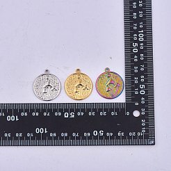 15 pieza de colgantes de acero inoxidable 201 de 3 colores&nbsp;STAS-SZ0002-83