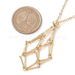 Colliers pendentif cage en pierre de cristal&nbsp;NJEW-JN04766-02