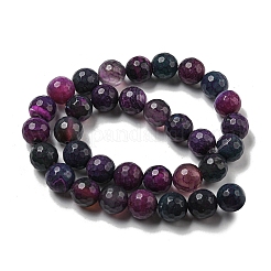 Brins de perles d'agate craquelée de feu naturel à facettes&nbsp;G-F447-12mm-N05