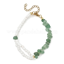 Pulseras de cuentas de piedras preciosas naturales y cuentas de vidrio para mujer&nbsp;BJEW-JB14137