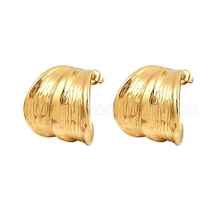 Orecchini a bottone a forma di C in acciaio inossidabile 304&nbsp;EJEW-I319-04G