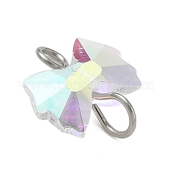 4 breloque de connecteur en forme de nœud papillon en verre galvanisé&nbsp;PALLOY-JF04406-02