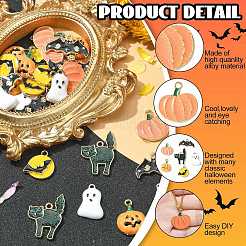 30 stücke 6 arten halloween rack überzug legierung emaille anhänger&nbsp;PALLOY-CJ0002-32