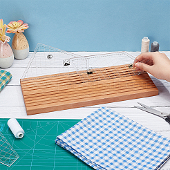 Aufbewahrungsregal aus Holz mit 10 Schlitz für Quiltlineale&nbsp;RDIS-WH0011-21B