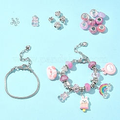 DIY Cartoon Harz & Legierung europäischen Perlen Armbänder Herstellung Kits&nbsp;DIY-FS0007-21