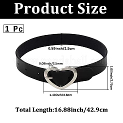 Punk-Rock-Stil Legierung Herz Ring Kunstleder Chocker Halsketten&nbsp;NJEW-CL0001-21