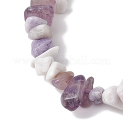 Pulseras elásticas de piedras preciosas naturales en forma de rombo para mujer&nbsp;BJEW-JB10997-01