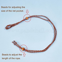 Fabrication de collier de pochette en macramé avec cordon ciré tressé réglable&nbsp;MAK-WH0008-02A