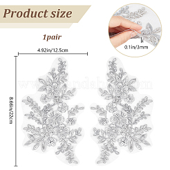 1 Paar 3D-Blumen-Stickerei-Applikationen aus Polyester zum Aufnähen&nbsp;PATC-GF0001-37B