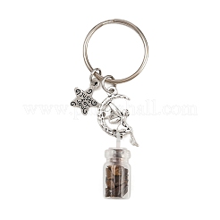 7 Stück 7 Stile Glasflasche mit Chakra-Edelstein-Chip im Schlüsselanhänger&nbsp;KEYC-JKC01393-01