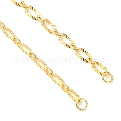 Braccialetti realizzati con catene a maglie ovali con texture in ottone&nbsp;AJEW-JB01656