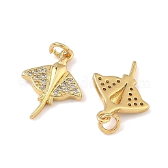 Breloques en laiton avec zircone cubique de micro pave&nbsp;KK-A291-12H-G