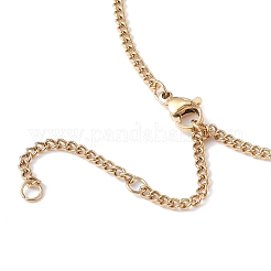Collana con ciondolo rettangolare con lettera iniziale in acciaio inossidabile per uomo e donna&nbsp;NJEW-E090-01G-11