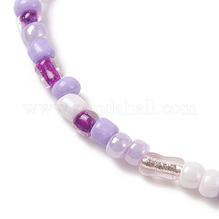 3 set di braccialetti elastici con perline di semi di vetro a 3 colori&nbsp;BJEW-JB09426