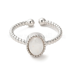 Anello a polsino aperto con pietre preziose naturali&nbsp;RJEW-M166-04P-1