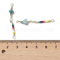 Verbindungsanhänger aus natürlichem Türkis und Glas&nbsp;KK-P242-29G