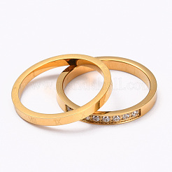 Juegos de anillos de dedo de acero inoxidable 304&nbsp;RJEW-F110-09G
