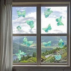 7 stücke 3 arten pvc aufkleber bunte fenster aufkleber regenbogen prisma schmetterling blume statische glas fenster aufkleber&nbsp;JX824A