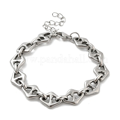 304 Edelstahl-Rhombus-Gliederketten-Armbänder für Männer und Frauen&nbsp;BJEW-D042-29P