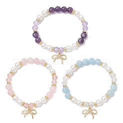 Bracelets à breloques en laiton avec nœud papillon&nbsp;BJEW-JB12805