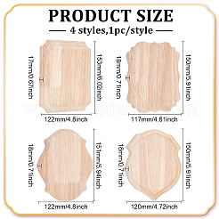 4 Stück 4 Stile Holzsockel-Display&nbsp;WOOD-FG0001-36