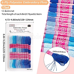 12 Strang 6-lagiges Stickgarn aus Polycotton (Polyester-Baumwolle)&nbsp;DIY-CY0002-94D
