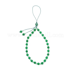 Sangles de téléphone portable en jade malaisien naturel et teinté&nbsp;HJEW-JM03418-03