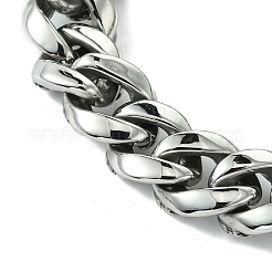 304 Edelstahl Cuban Link Kettenarmbänder für Damen und Herren&nbsp;BJEW-C063-04AS