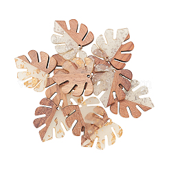 Pendentifs en résine transparente et bois de noyer&nbsp;RESI-CJ0001-53