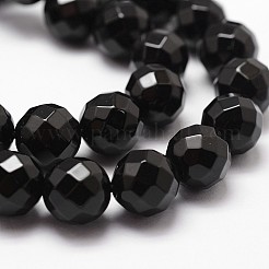 Natürliche schwarze Onyxperlenstränge&nbsp;G-G736-14B-6mm